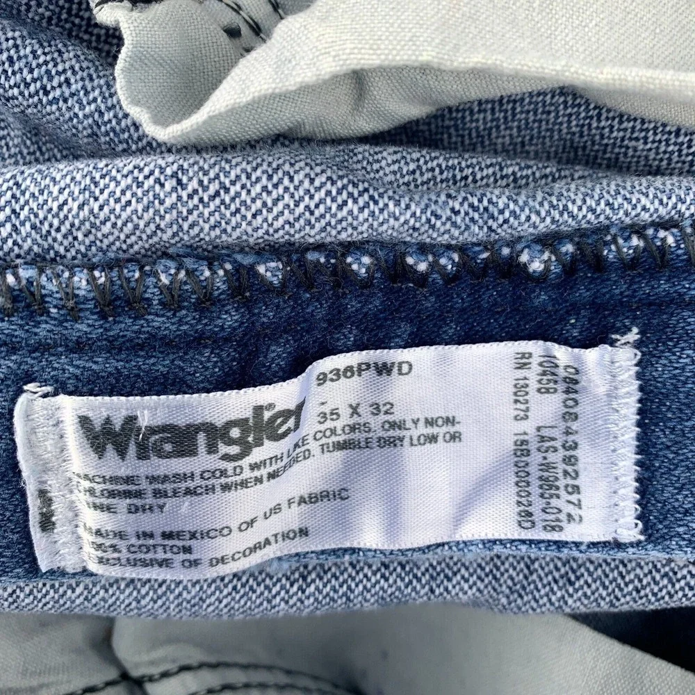 Wrangler Jeans 34x31 Blue Pants 936 Slim Cowboy Western‎ Rodeo Denim Tag 35x32